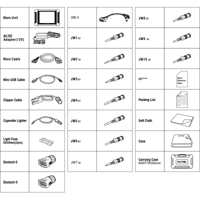 Autel MaxiSYS MS908CV OBD2 Accesorios de escáner de diagnóstico de servicio pesado