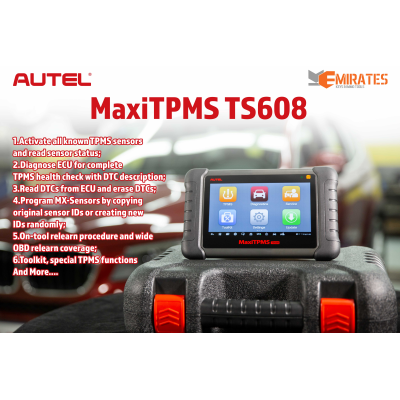 New Autel MaxiTPMS TS608 Complete Tpms & All System Servıce Tablet Tool Activate all known TPMS sensors and read sensor status | Emirates Keys