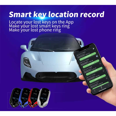 Nuovo sistema PKE di chiave remota intelligente modificato universale LCD aftermarket per tutte le auto senza chiave Stile Maserati Colore argento | Chiavi degli Emirati