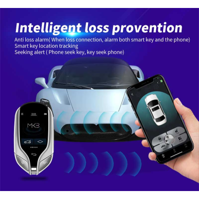 Nouveau système PKE de clé à distance intelligente modifiée universelle LCD de rechange pour toutes les voitures sans clé Style Maserati couleur argent | Clés des Émirats