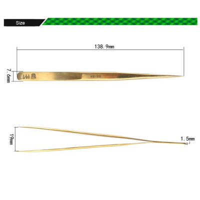 BEST BST-SS-SA Pinzette con punta placcata in oro Pinzette di precisione posate speciali resistenti all'usura | Chiavi degli Emirati