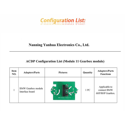 Yanhua ACDP Set Module 11 for clearing ISN