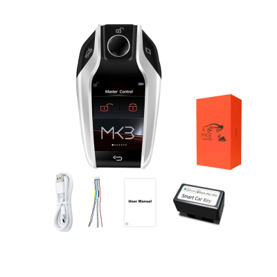 Kit de clé intelligente universelle LCD, nouveau marché secondaire, avec entrée sans clé et système de suivi de localisation de Style BMW pour voiture IOS, couleur argent | Clés des Émirats