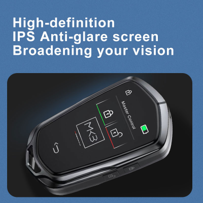 Nuovo kit chiave intelligente universale LCD aftermarket con accesso senza chiave e sistema di localizzazione stile Cadillac per auto IOS Colore argento | Chiavi degli Emirati
