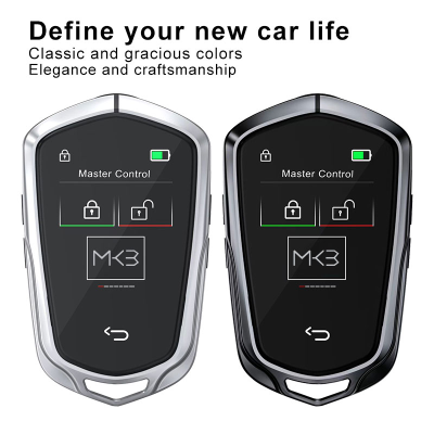 New Aftermarket LCD Universal Smart Key Kit With Keyless Entry And IOS Car Knife Style Location Tracking System Silver Color | Emirates Keys