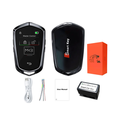 New Aftermarket LCD Universal Smart Key Kit With Keyless Entry And IOS Car Cadillac Style Location Tracking System Black Color | Emirates Keys