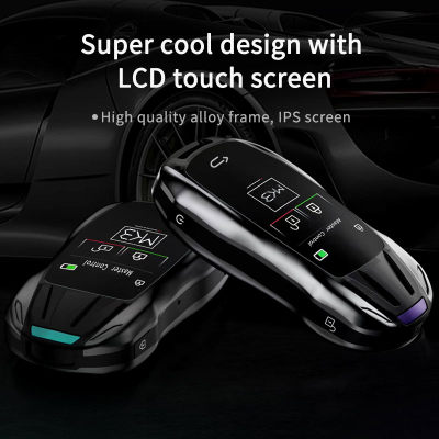 Nuevo kit de llave inteligente universal LCD del mercado de accesorios con entrada sin llave y sistema de seguimiento de ubicación estilo Porsche IOS para automóvil Color plateado | Cayos de los Emiratos