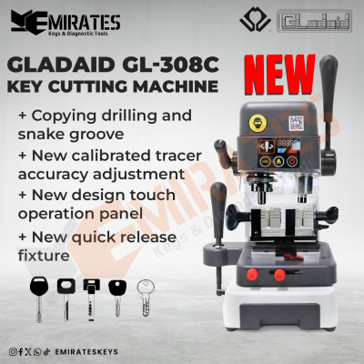 New GLADAID GL-1089-W Taiwan Duplicating Key Cutting Multi-functional key clamp can be used to common flat dimple key & snake / profile cutting keys like KABA, KESO & Benz.