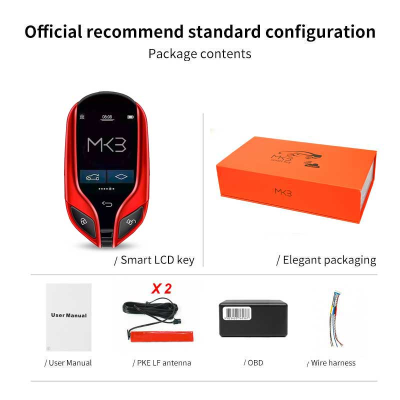 Nuevo sistema PKE de llave remota inteligente modificada Universal LCD del mercado de accesorios para todos los coches sin llave estilo Maserati Color plata | Cayos de los Emiratos