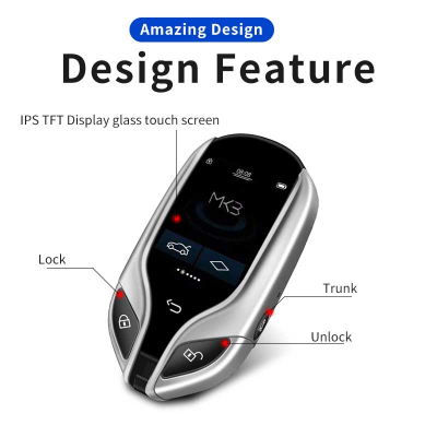 Новый послепродажный ЖК-дисплей, универсальный модифицированный интеллектуальный пульт дистанционного управления, система PKE для всех автомобилей без ключа, стиль Maserati, серебристый цвет | Ключи Эмирейтс