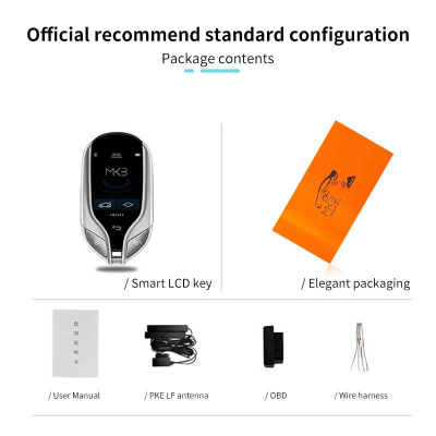 New Aftermarket LCD Universal Modified Smart Remote Key PKE System For All Keyless Car Maserati Style Silver Color | Emirates Keys