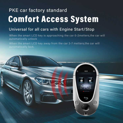 Novo aftermarket lcd universal modificado inteligente chave remota sistema pke para todos os carros sem chave estilo mercedes benz cor prata Chaves dos Emirados