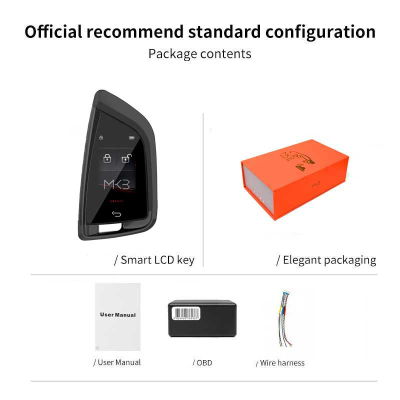 Kit de clé télécommande intelligente modifiée universelle LCD, pour toutes les voitures sans clé, Style FEM, couleur argent | Clés des Émirats