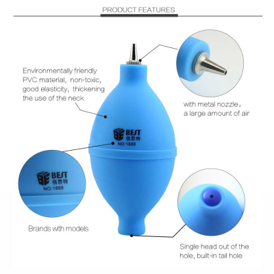 BST-1888 mini nettoyeur universel de souffleur de poussière en caoutchouc pompe de souffleur d'air nettoyeur de poussière couleur bleue | Clés Emirates