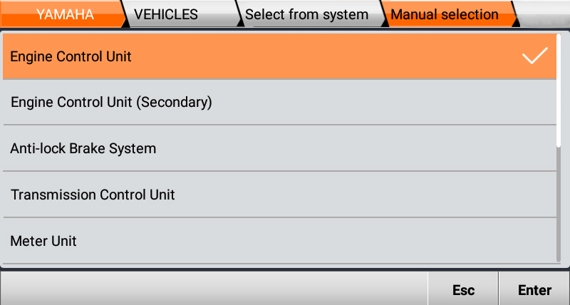 Manual selection