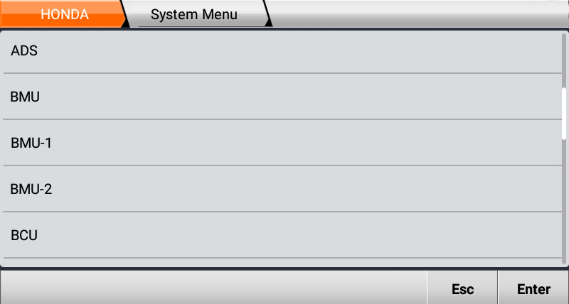 OBDStar System Menu