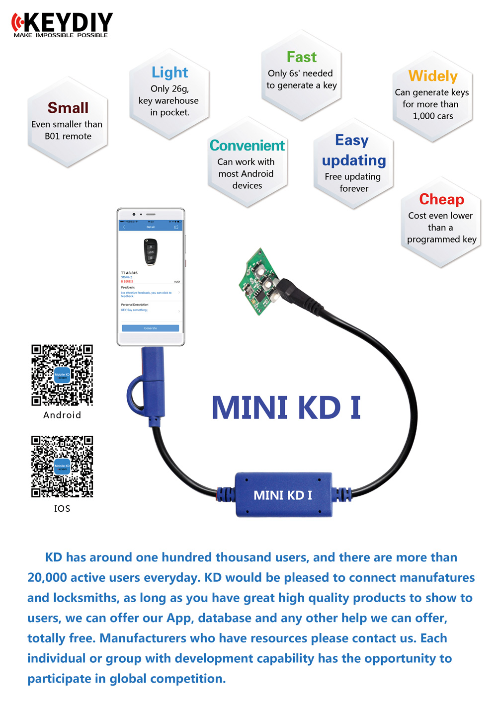 Генератор дистанционного управления Keydiy-KD-Mini