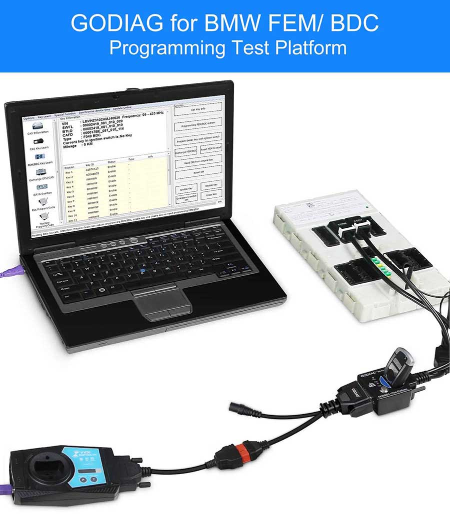 New GODIAG BMW FEM BDC New Type Test Platform for Bench Connection Can work together with original tools of AUTEL, LAUNCH, XHORSE ,CGDI, Foxwell