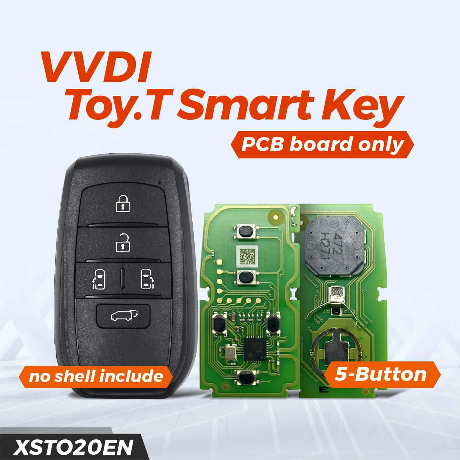 Новый универсальный смарт-ключ Xhorse Toyota PCB с 5 кнопками 312–434 МГц XSTO20EN поддерживает тип Toyota 4D 8A 4A Поддержка кнопки изменения и частоты | МК3
