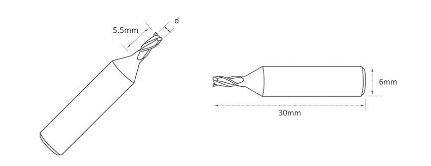 Fraise en bout de haute qualité au meilleur prix et pointe de traceur 03LM carbure φ5.0x6xD6x30L pour Futura, accessoires, fraise, pièces ACHETER MAINTENANT | Clés Emirates