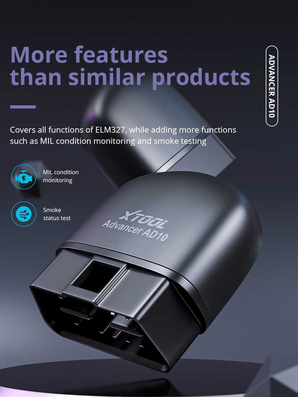 Xtool AD10 ELM327 Advancer OBD2 Diagnostic Scanner MK3