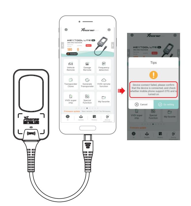 key tool lite'ı cep telefonuna bağlayın