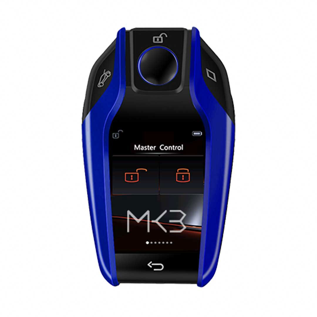 Kit de clé intelligente universelle LCD, nouveau marché secondaire, avec entrée sans clé et système de suivi de localisation de Style BMW pour voiture IOS, couleur bleue | Clés des Émirats