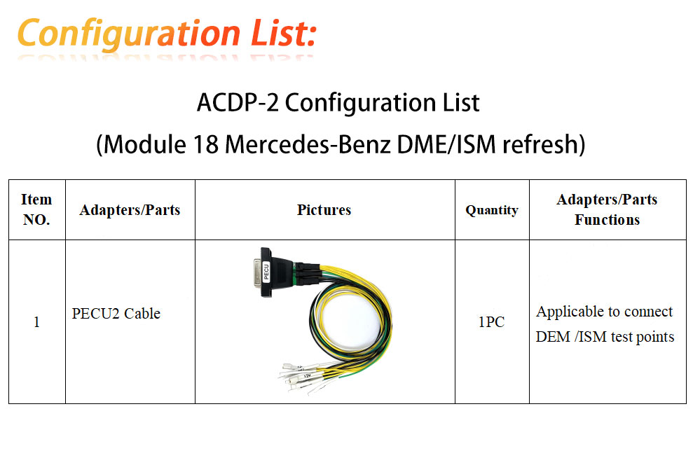 Yanhua Mini ACDP 2 módulo de segunda geração 18 Mercedes-Benz DME/ISM Refresh Support Mercedes-Benz 271/272/273 etc | Chaves dos Emirados