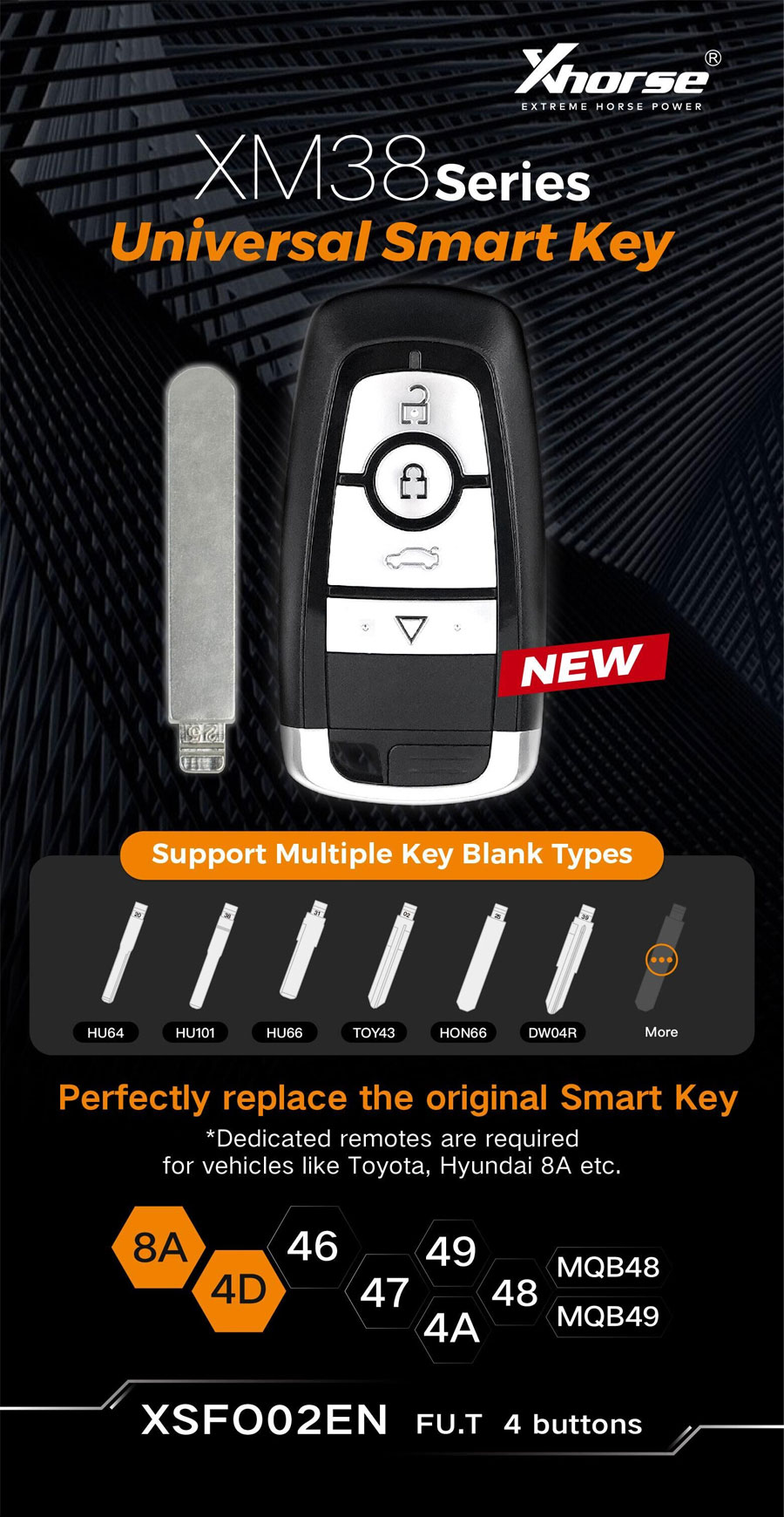 Новый Xhorse VVDI XSFO02EN Ford Style XM38 Универсальный смарт-пульт дистанционного управления 4 кнопки Высокое качество Лучшая цена | Ключи Эмирейтс
