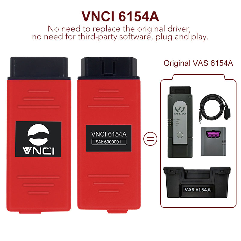 Nova interface de diagnóstico VNCI 6154A Volkswagen Audi Inspeção especial compatível com driver original ODIS, sem terceiros | Chaves Emirates