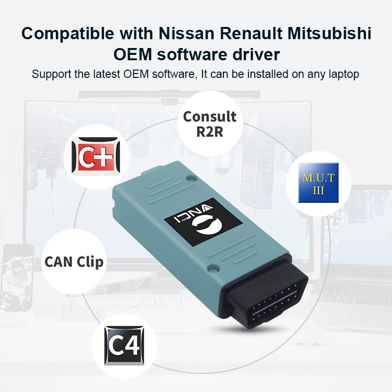 Yeni VNCI RNM Nissan, Renault, Mitsubishi Tanılama Arayüzü Orijinal Yazılım Sürücüsüyle Uyumlu, En son CONSULT-III Plus, R2R, CONSULT-IV Yazılımını Destekler | Emirates Keys