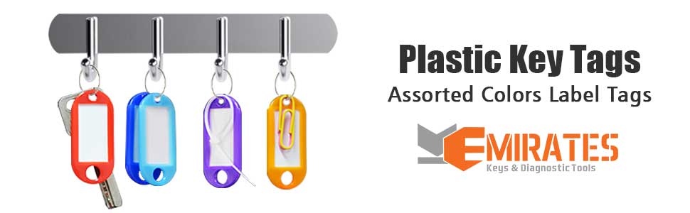 Nuova etichetta chiave in plastica aftermarket Etichette colorate 200 pezzi, etichette chiave sfuse con anello e finestra etichetta, etichette identificative portachiavi, identificatori chiave per nome | Chiavi degli Emirati
