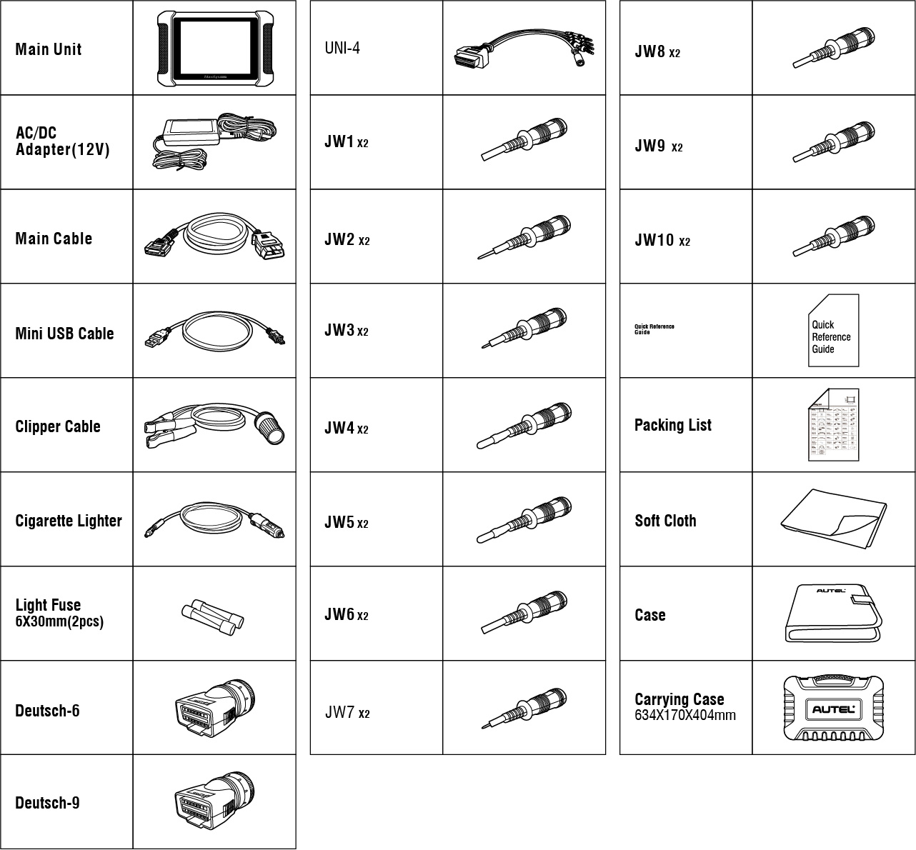 Autel MaxiSYS MS908CV OBD2 Heavy Duty Diagnostic Scanner Accessories