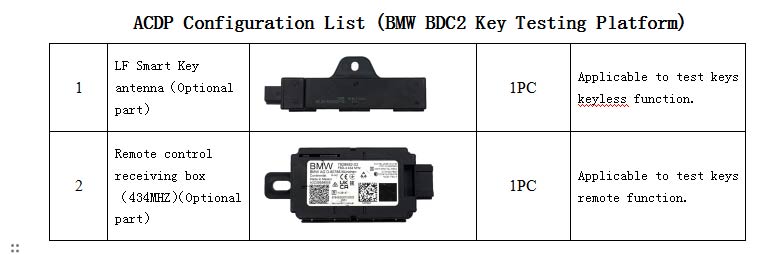 Yeni Yanhua ACDP BMW BDC2 Anahtar Test Platformu LF Akıllı Anahtar Anteni + Uzaktan Kumanda Alıcısı (434MHZ) Emirates Keys