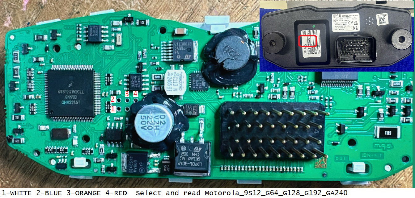 TMPro SW 237 - Painel da Ducati Hypermotard 698 MAE O dispositivo de memória é um pacote Motorola 9S12G192 de 100 pinos | Chaves Emirates