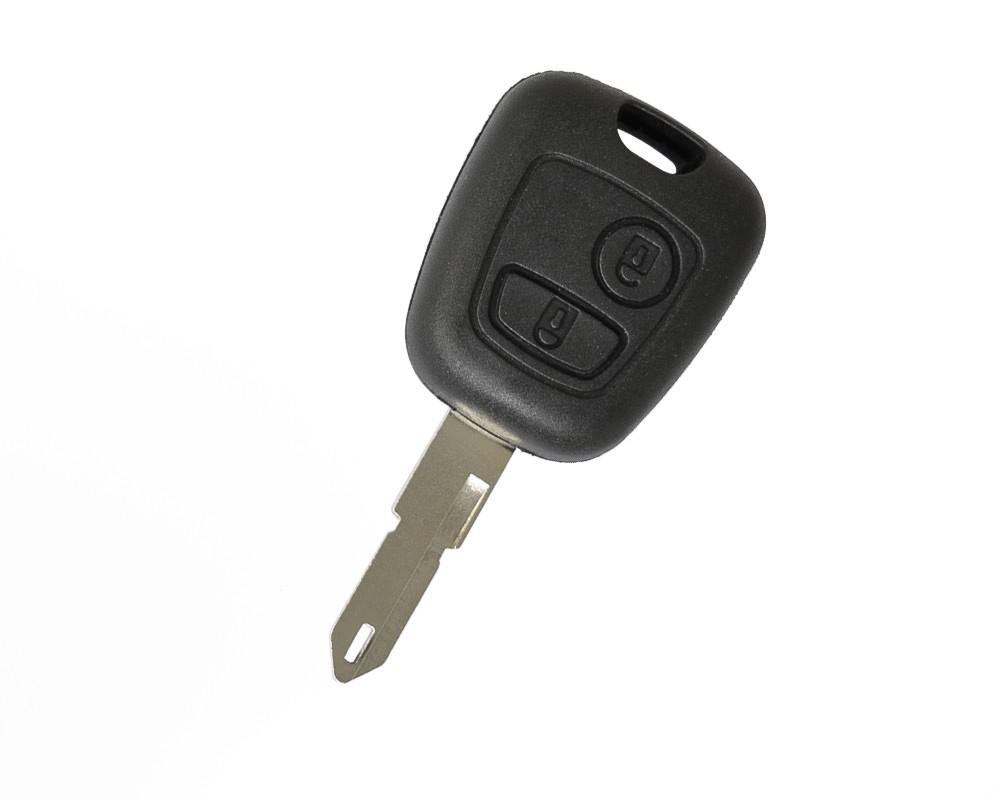 Télécommande Key Shell 2 boutons, Housse de voiture de remplacement avec  lame 206 et 2 micro-interrupteurs adaptés à la Peugeot 106 206 306 406