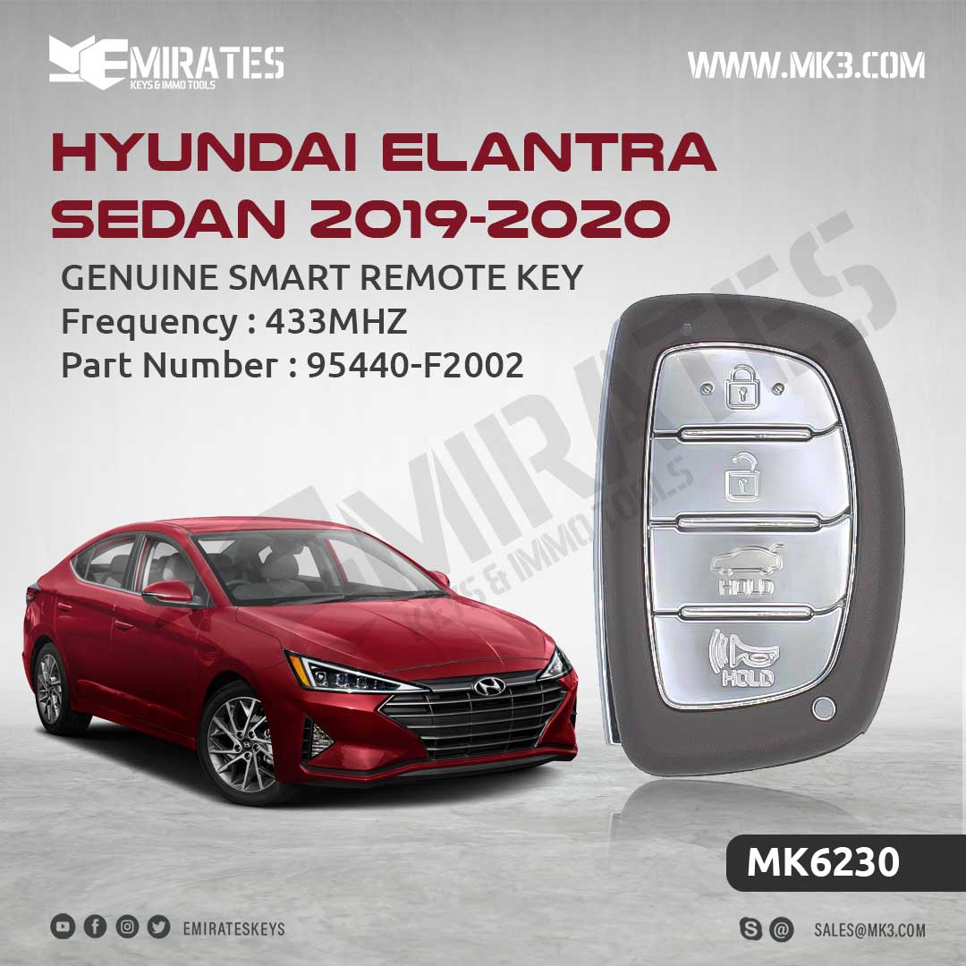 Hyundai Elantra Sedan 2019 Smart Remote 433MHz 95440F2002 MK3